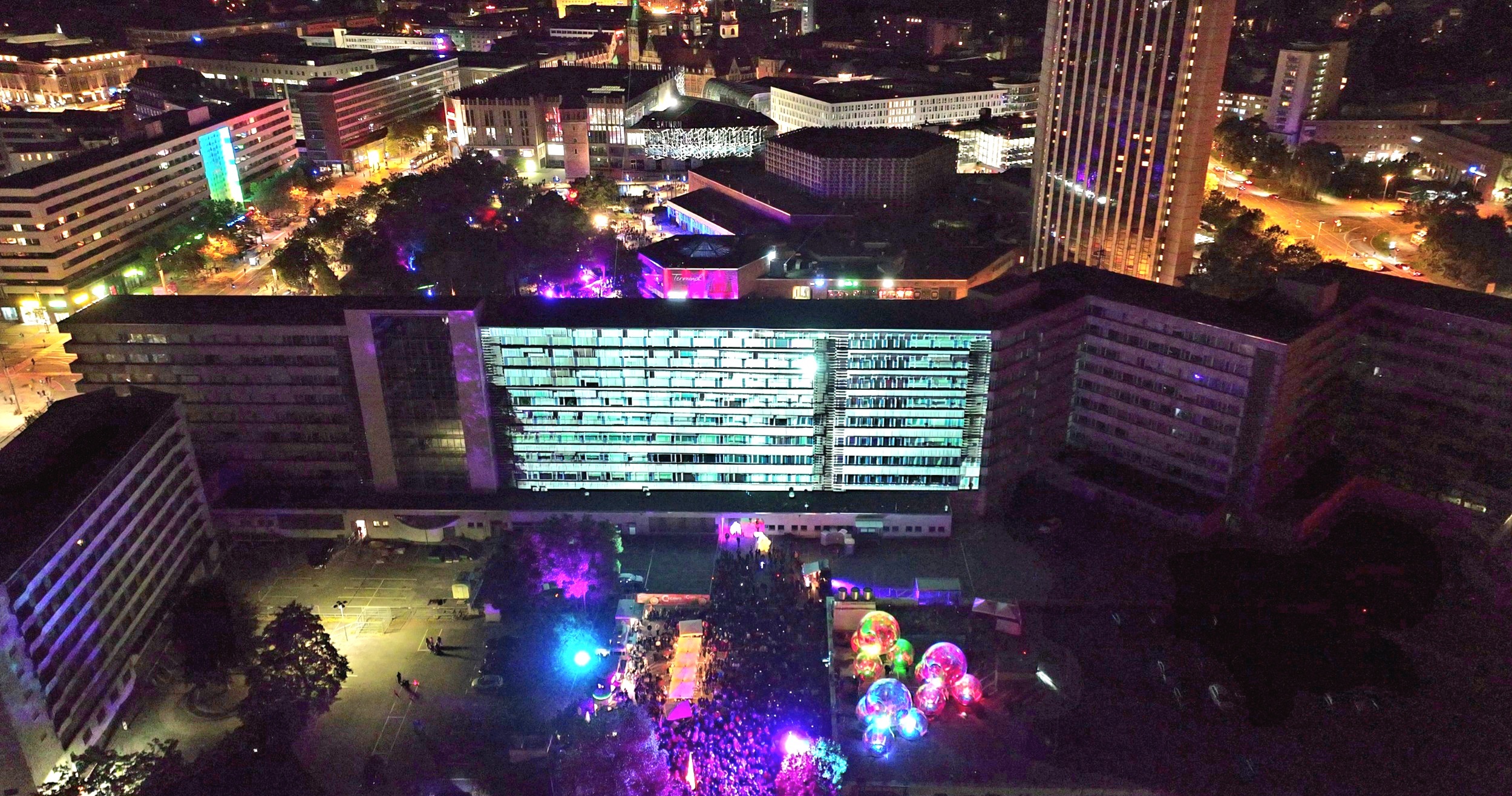 Light our Vision – Blick auf den Marienplatz von oben